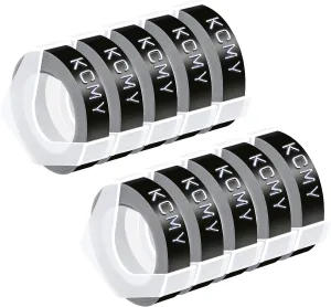 10 Pack Compatible for Dymo 520109 3D Plastic Embossing Label 3/8'' x 9.8' White on Black Emboss Tape for Organizer Xpress Pro 1570 1595, MoTEX E101 E404 Label Makers