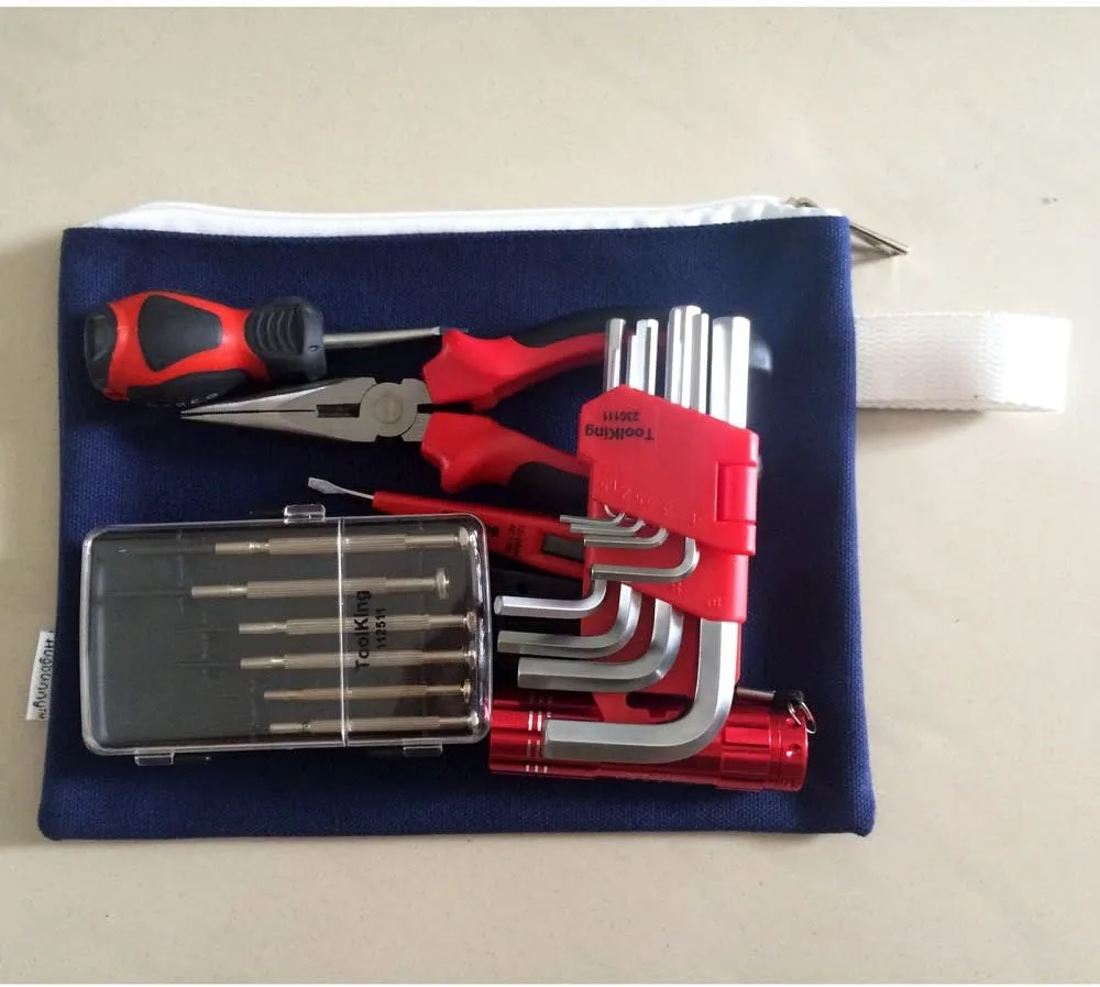 100% Cotton 16oz Heavy Duty Multi-purpose Canvas Zipper Tool Bag Organize Storage Pouch 4-pack