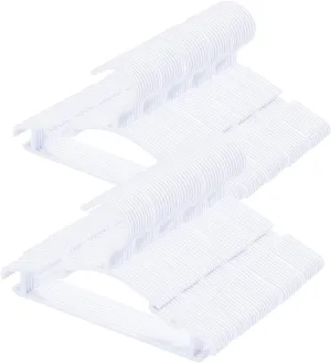 100 Pack White Baby Nursery Closet Hangers, Non-Slip Laundry Infant Pant Hanger for Newborn Clothes Gift, Ultra-Thin Plastic Hanger for Girl Boy Toddler Kid