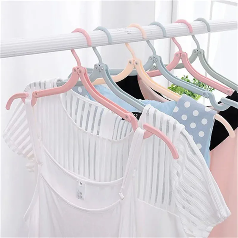 10pcs Portable Folding Clothes Hangers – Travel & Dorm Use