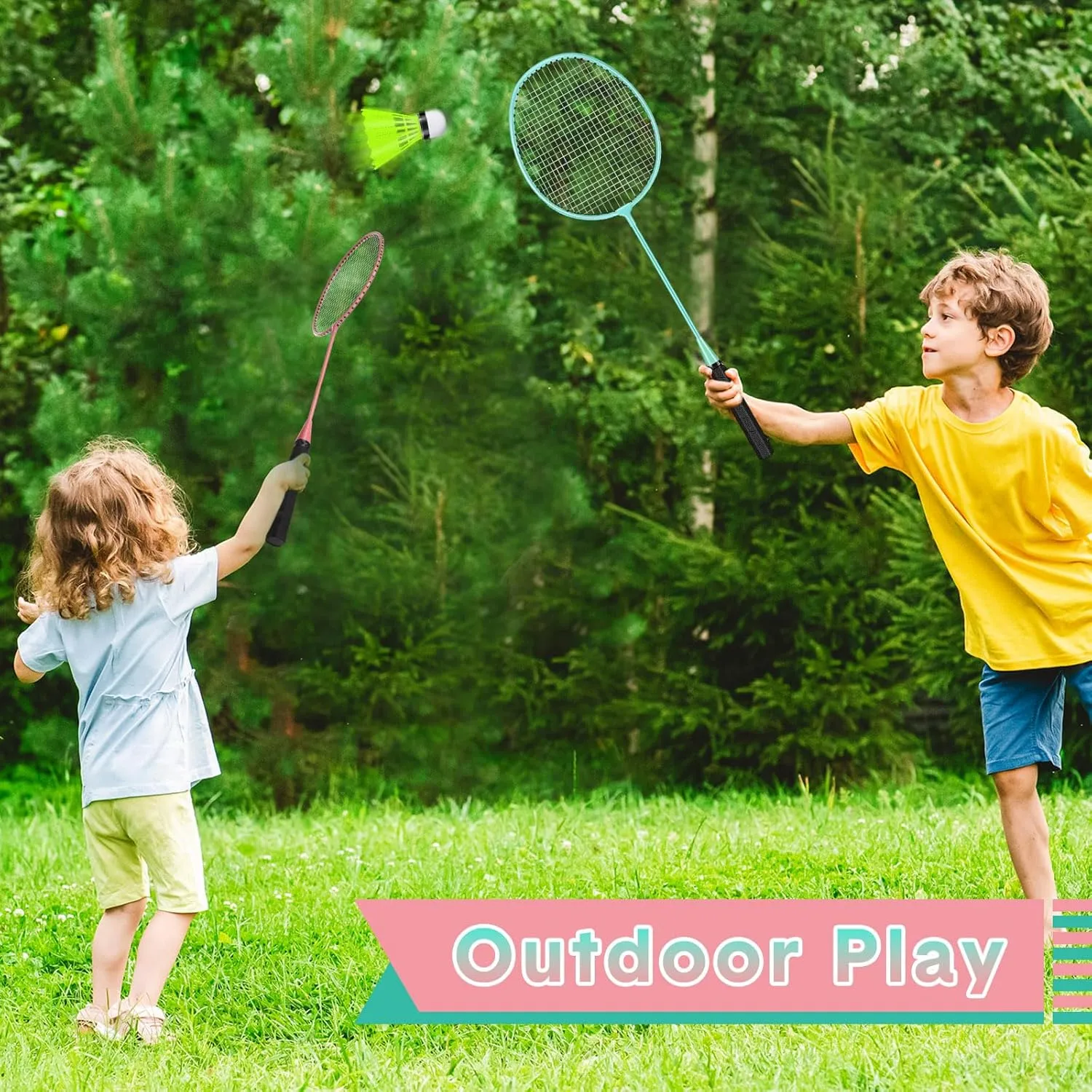 12 Pack Badminton Rackets Set Including Rackets, Nylon Shuttlecocks and Carry Bag for Outdoor Backyard Games Beginners