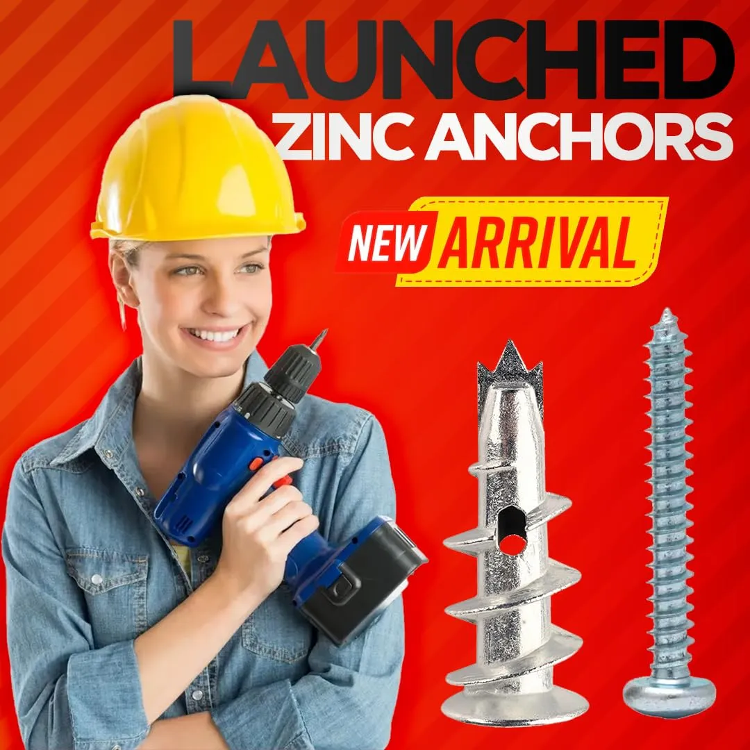 120Pcs Zinc Self Drilling Drywall Anchors and Screws kit #8 x 1-1/4”- Metal Wall Anchors for Drywall Heavy Duty, Holds Upto 50lbs – No Drill Hole Required with Dry Wall Screws and Anchors