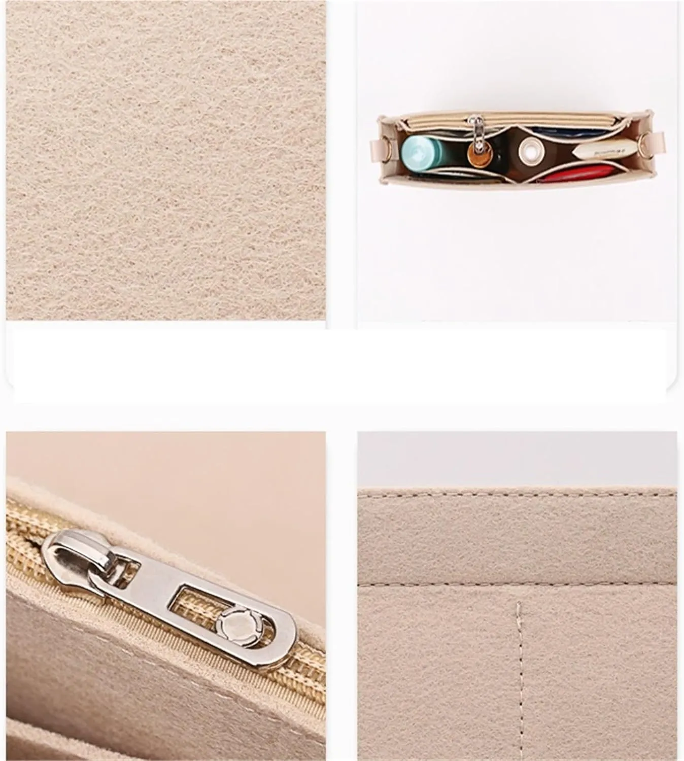 15 19 26 Bag Purse Insert Organizer With D Ring Toiletry Bag Organizer With Chain Makeup Bag Insert(Color-02,Color-15)