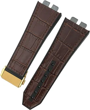 17 * 27mm Genuine Leather Rubber Watchband for Hublot Big Bang 441 440 Calfskin Watch Strap