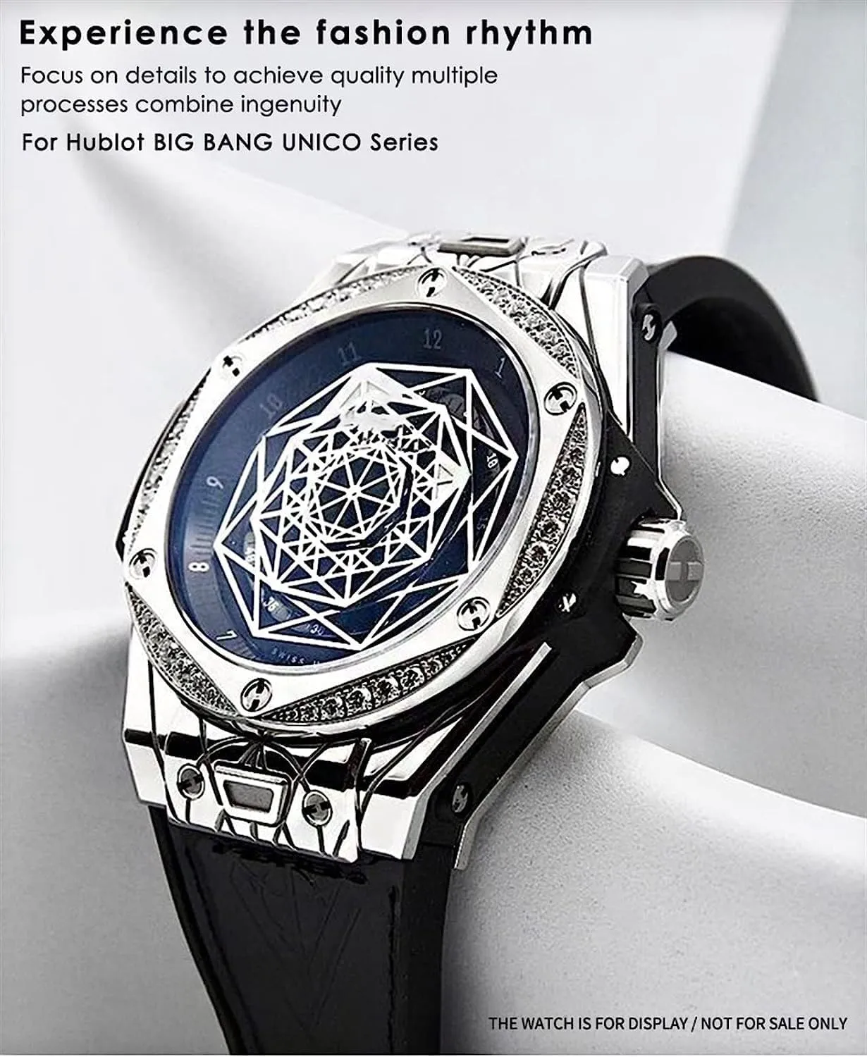 17 * 27mm Genuine Leather Rubber Watchband for Hublot Big Bang 441 440 Calfskin Watch Strap