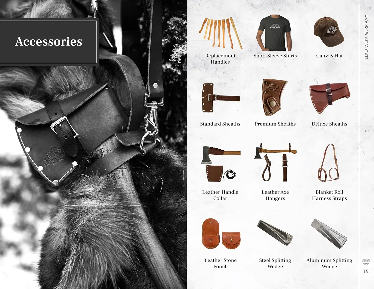 1844 Helko Werk Germany Leather Axe Handle Collar - Axe Collar, Handle Protector, and Neck Guard for Ax Handles - Fits Most Common Size Axes - Made in USA (Axe Collar Brown) #8635BR