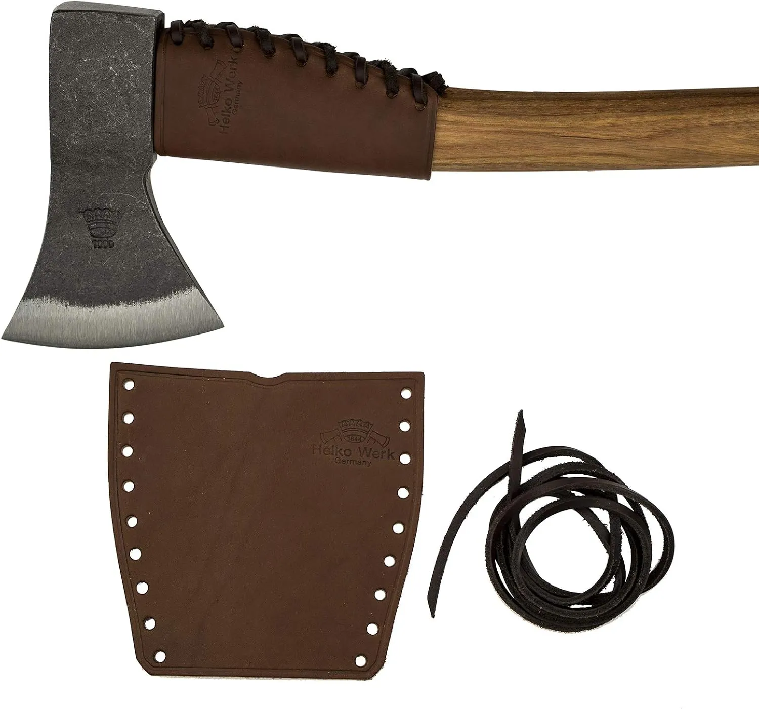1844 Helko Werk Germany Leather Axe Handle Collar - Axe Collar, Handle Protector, and Neck Guard for Ax Handles - Fits Most Common Size Axes - Made in USA (Axe Collar Brown) #8635BR
