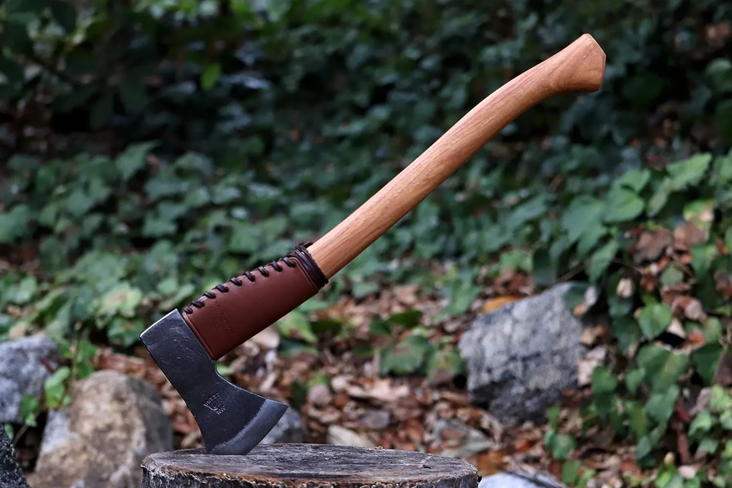 1844 Helko Werk Germany Leather Axe Handle Collar - Axe Collar, Handle Protector, and Neck Guard for Ax Handles - Fits Most Common Size Axes - Made in USA (Axe Collar Brown) #8635BR