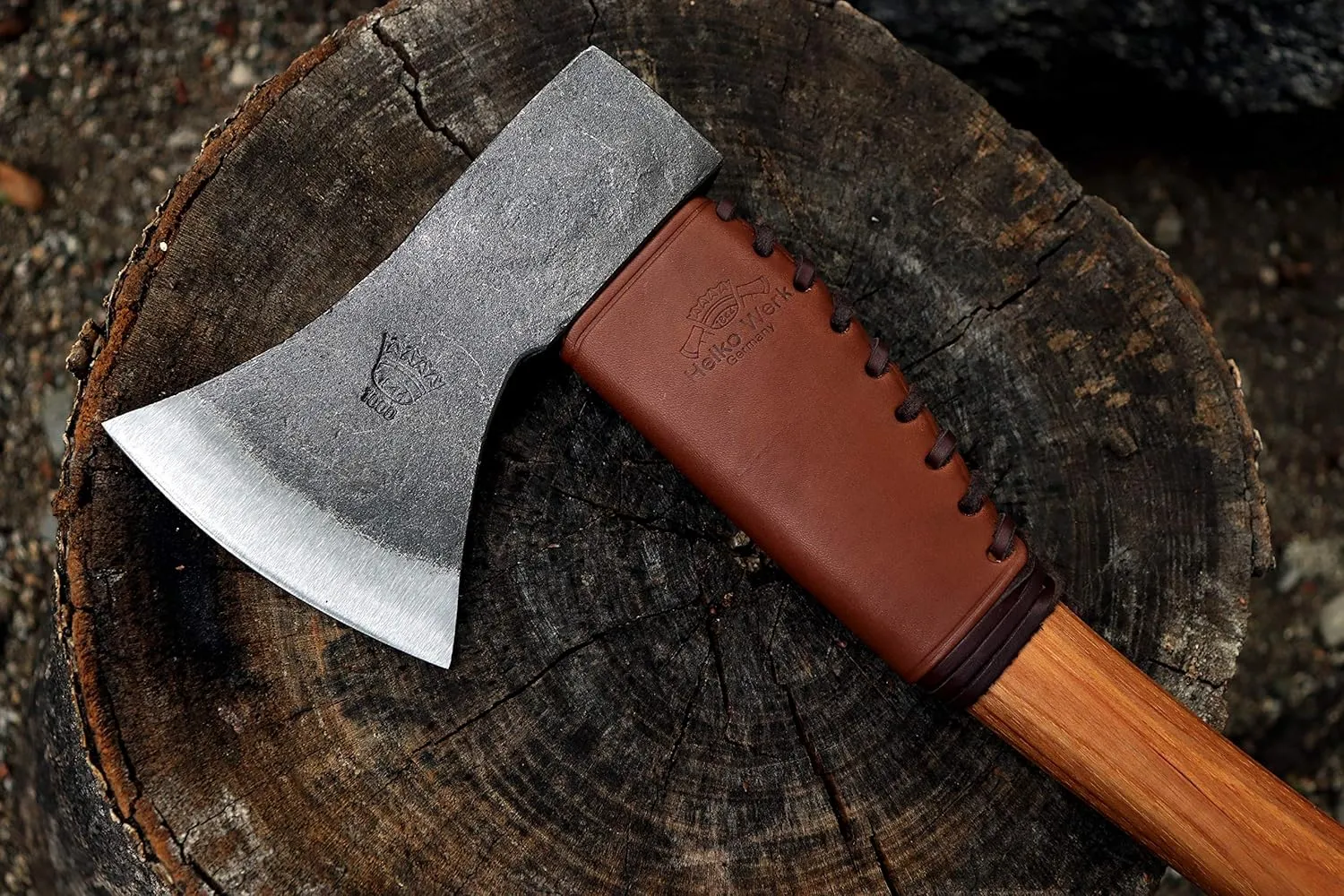1844 Helko Werk Germany Leather Axe Handle Collar - Axe Collar, Handle Protector, and Neck Guard for Ax Handles - Fits Most Common Size Axes - Made in USA (Axe Collar Brown) #8635BR