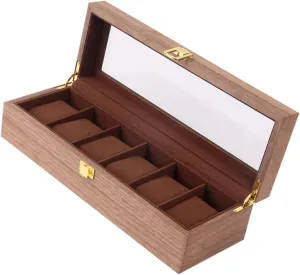 1pc Retro Watch Box Organizer for High-end Display Elegant Storage Case Transparent Window for Protecting Showcasing Watches