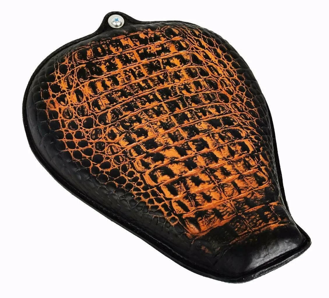 2010-2022 Sportster Harley On The Frame Seat AntBrn Alligator Leather All Models