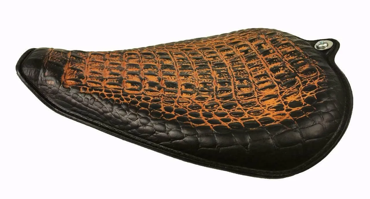 2010-2022 Sportster Harley On The Frame Seat AntBrn Alligator Leather All Models