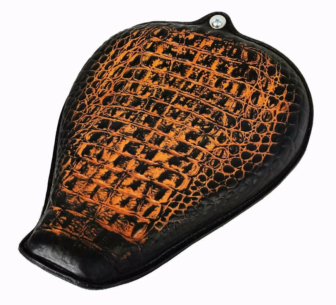 2010-2022 Sportster Harley On The Frame Seat AntBrn Alligator Leather All Models