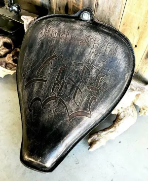 2010-2022 Sportster Harley  On The Frame Seat Black Dist Leather Tooled 48
