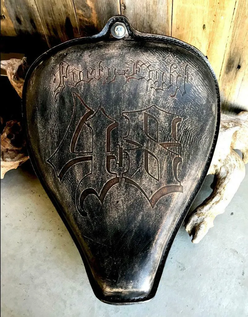 2010-2022 Sportster Harley  On The Frame Seat Black Dist Leather Tooled 48