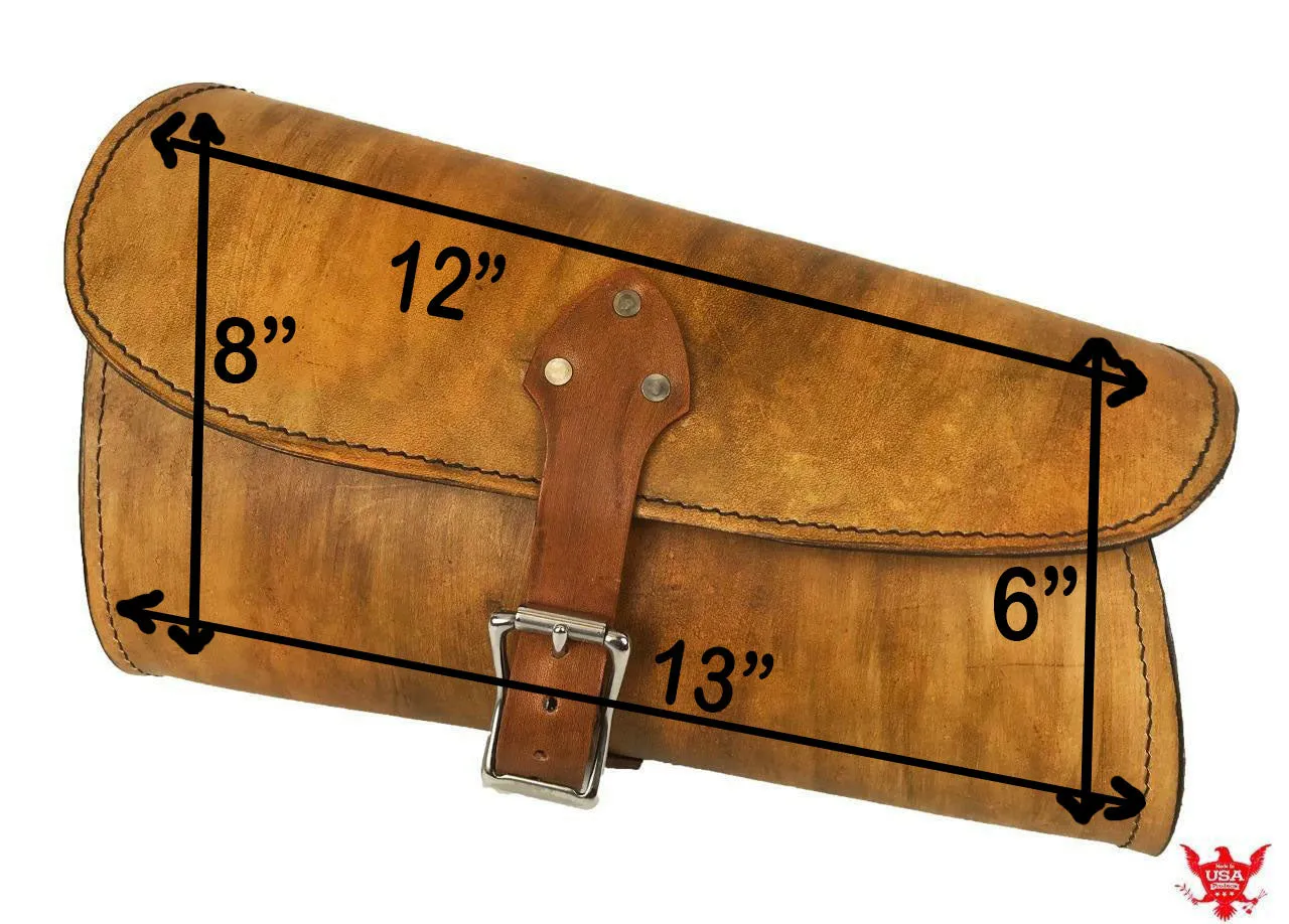 2015-2024 Indian Scout Bobber Swing Arm Saddle Bag  Desert Tan Leather Seat MRC