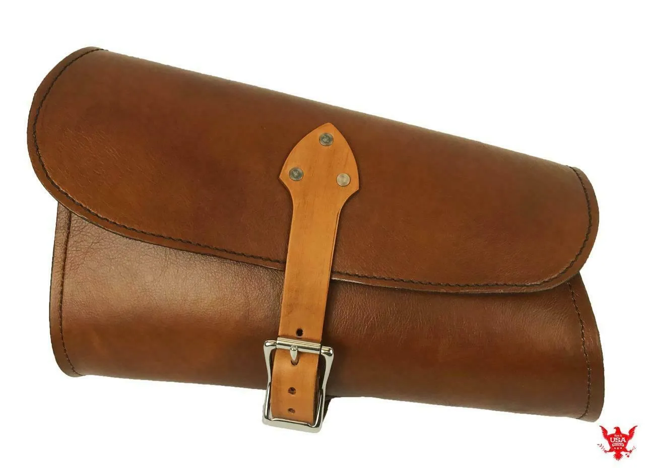 2015-2024 Indian Scout Bobber Swing Arm Saddle Bag  Desert Tan Leather Seat MRC
