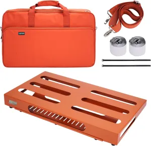 22" x 12.5" Large Guitar Pedal Board with Power Supply Cradle, Carry Bag Included (Vibrant Orange, SPB-22OR)