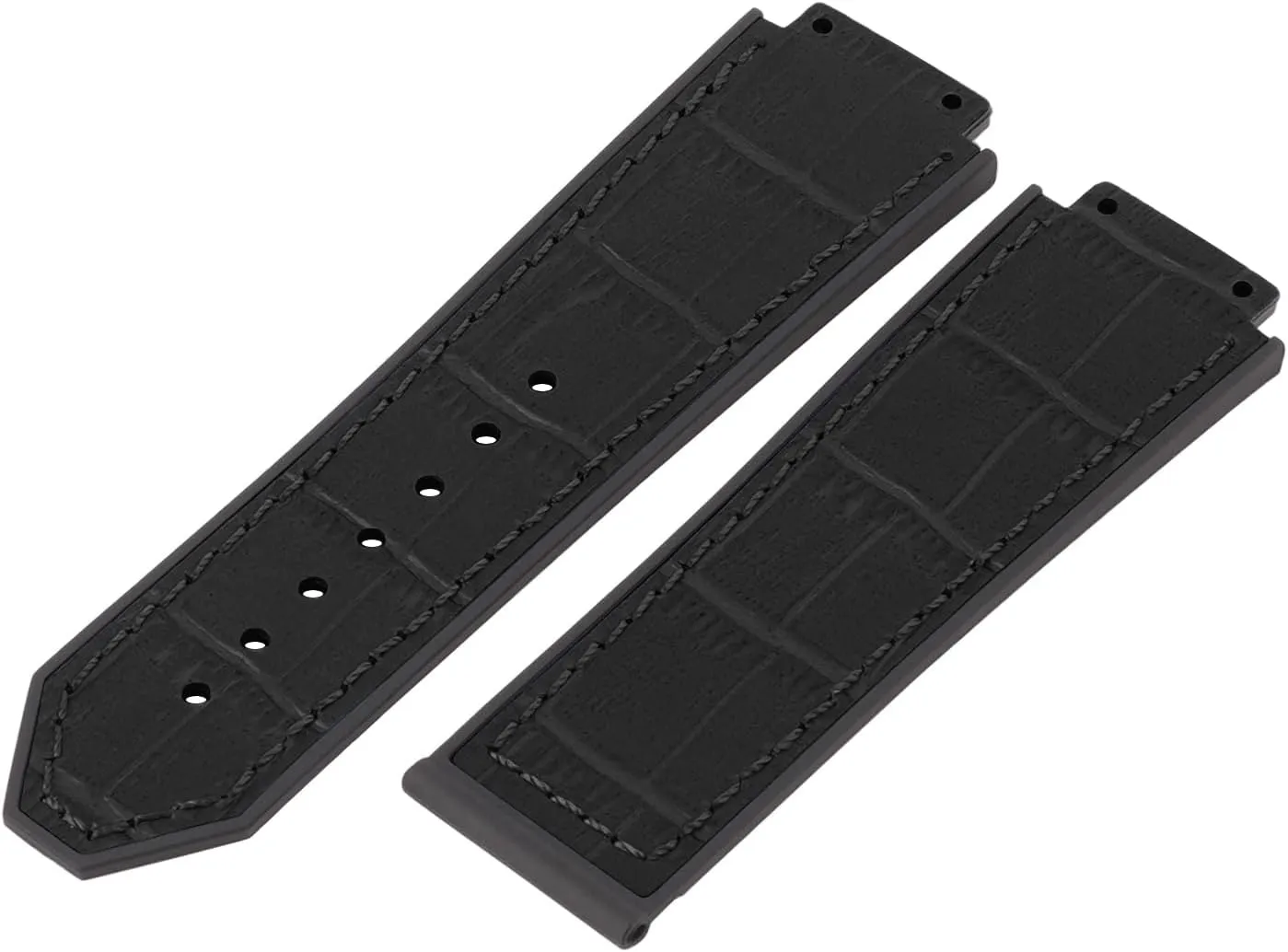 25mm Leather Watch Bands Compatible with Hublot Big Bang, Soft Silicone Rubber Lined Replacement Wrist Strap for Hublot Big Bang Watch Straps