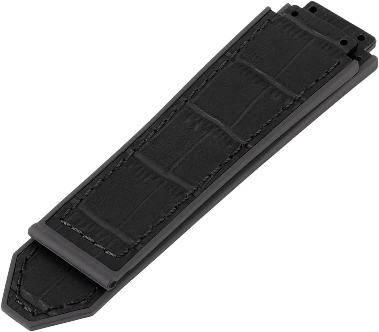 25mm Leather Watch Bands Compatible with Hublot Big Bang, Soft Silicone Rubber Lined Replacement Wrist Strap for Hublot Big Bang Watch Straps