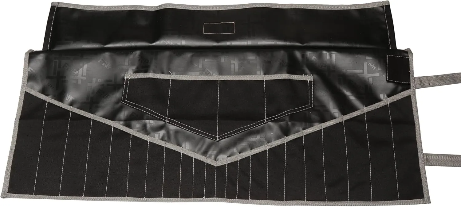 26 Pocket Wrench Roll-Up Pouch Organizer - SAE & Metric Tool Bag - Waterproof Canvas - Heavy-Duty Handcrafted Storage for Mechanics & DIYers - Portable Tool Wrap - Blck (Tools Not Included)