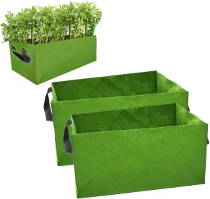 2pcs Grow Bag Plant Garden Growing Bags Nursery Grow Pouch Farm Nursery Bags Potatoes Raised Culture Fabric Green Felt