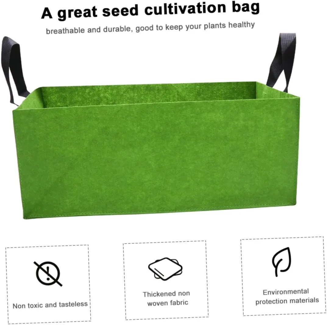 2pcs Grow Bag Plant Garden Growing Bags Nursery Grow Pouch Farm Nursery Bags Potatoes Raised Culture Fabric Green Felt