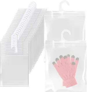 30 Pack Hanging Storage Bags, 10" X14.95" Large Hook Hang-Up Clear Plastic Bags for Classroom, Library, and Pharmacy Use