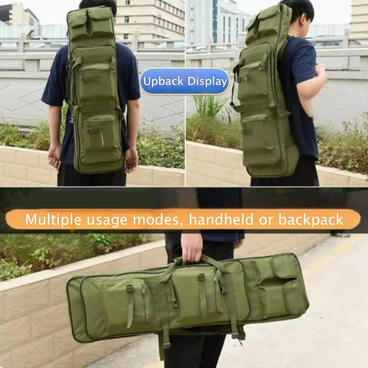 32" 37" 46" Soft Double Rifle Bag, Lockable Shotgun Case with Backpack Straps, for Outdoor Hunting Shooting, Gun Case Storage & Transportation