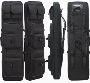 32" 37" 46" Soft Rifle Case Tactical Double Long Gun Bag, Lockable Shotgun Case with Backpack Straps, for Outdoor Hunting Shooting, Gun Case Storage & Transportation