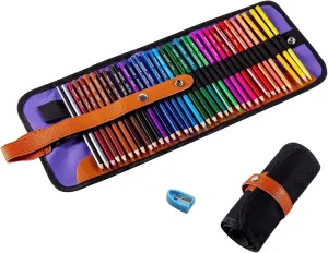 36 Colored Pencils Set, Artist Coloring Pencils for Adult Coloring Books, Artist Sketch, Premier Drawing Pencils with Canvas Roll-up Pouch Bag and Pencil Sharpener