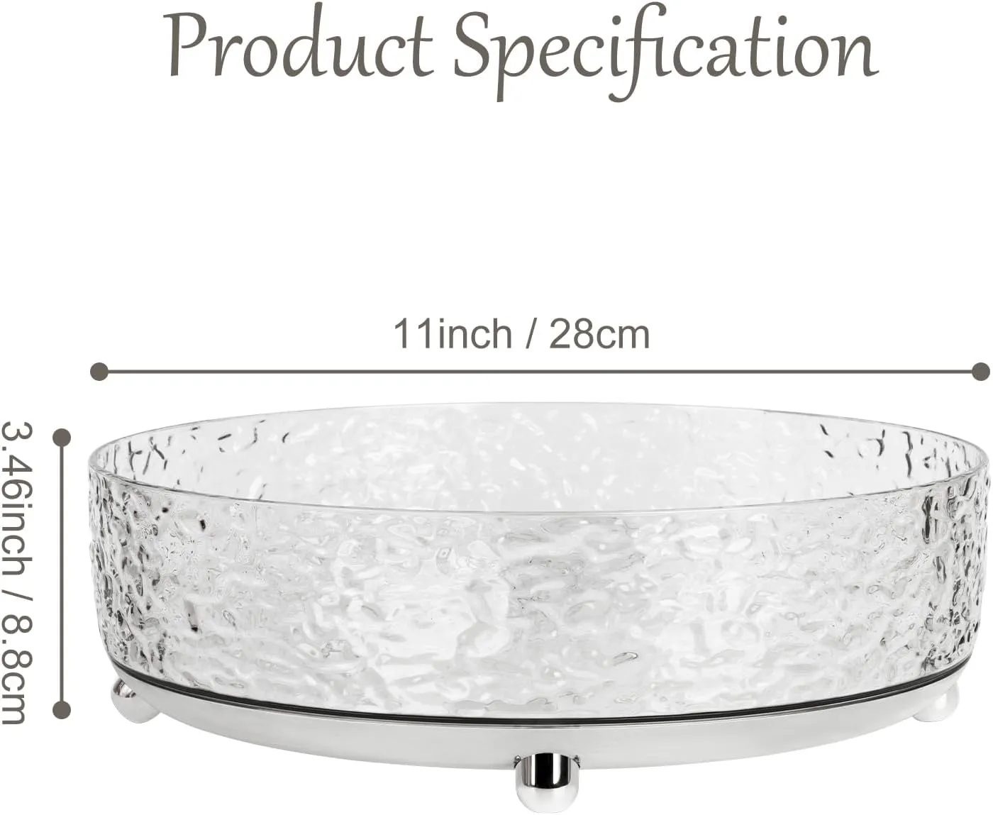 360° Rotating Makeup Organizer, 11'' Lazy Susan Perfume Organizer Tray, Spinning Skincare Cosmetics Storage Organizer for Vanity, Dresser and Bathroom Countertop (Clear)