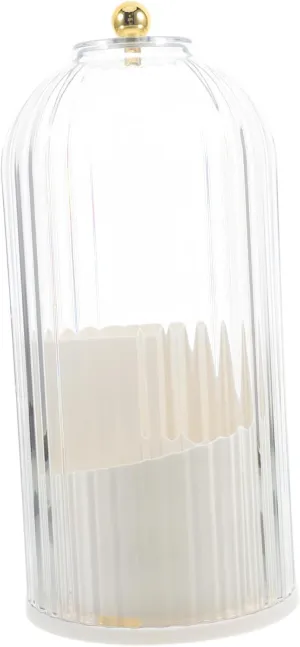 360degree Rotating Makeup Brush Holder with Lid Cosmetic Organizer for Makeup and Pens Transparent Storage Box for Vanity Desktop Storage for