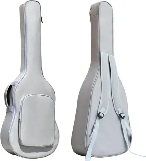 39 40 41 Inch Acoustic Guitar Case soft Classical Guitar Case Gig Bag Full Size Backpack Adjustable Shoulder Strap Guitar Accessories (41Inch-7MM Thick Grayish White, Acoustic guitar)