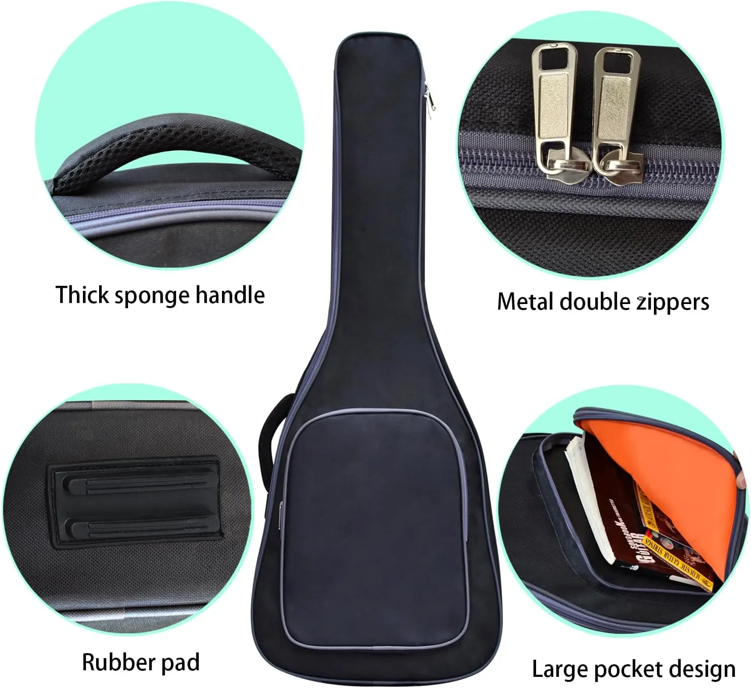 39 40 41 Inch Acoustic Guitar Gig Bag 6mm Padding Padded Case soft Classical Guitar Cases Backpack Adjustable Shoulder Strap Guitar