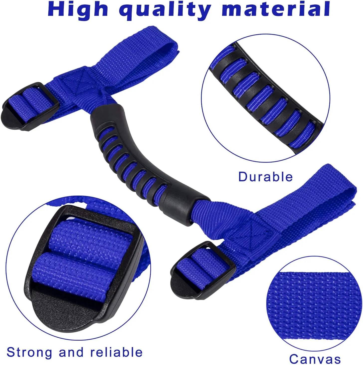 4 x Roll Bar Grab Handles Grip Handle for Jeep Wrangler YJ TJ JK JKU JL JLU Sports Sahara Freedom Rubicon X & Unlimited 1955-2024 2025 (Blue)