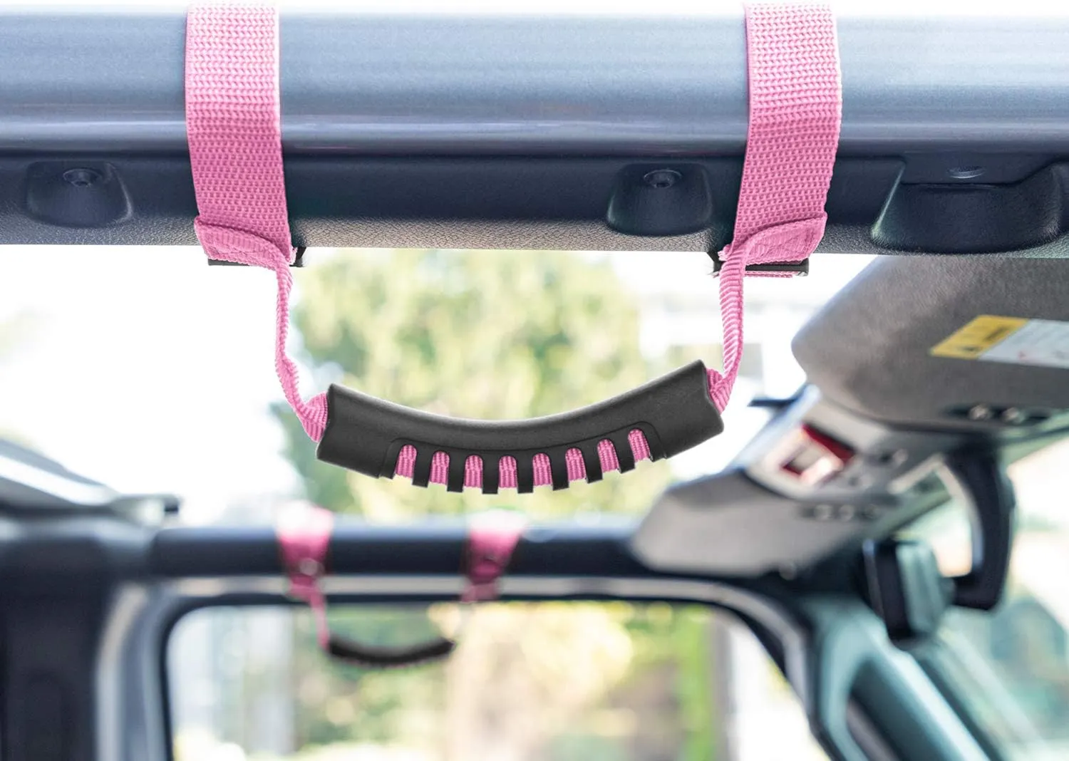 4 x Roll Bar Grab Handles Grip Handle for Jeep Wrangler YJ TJ JK JKU JL JLU Sports Sahara Freedom Rubicon X & Unlimited 1955-2024 2025(Pink)