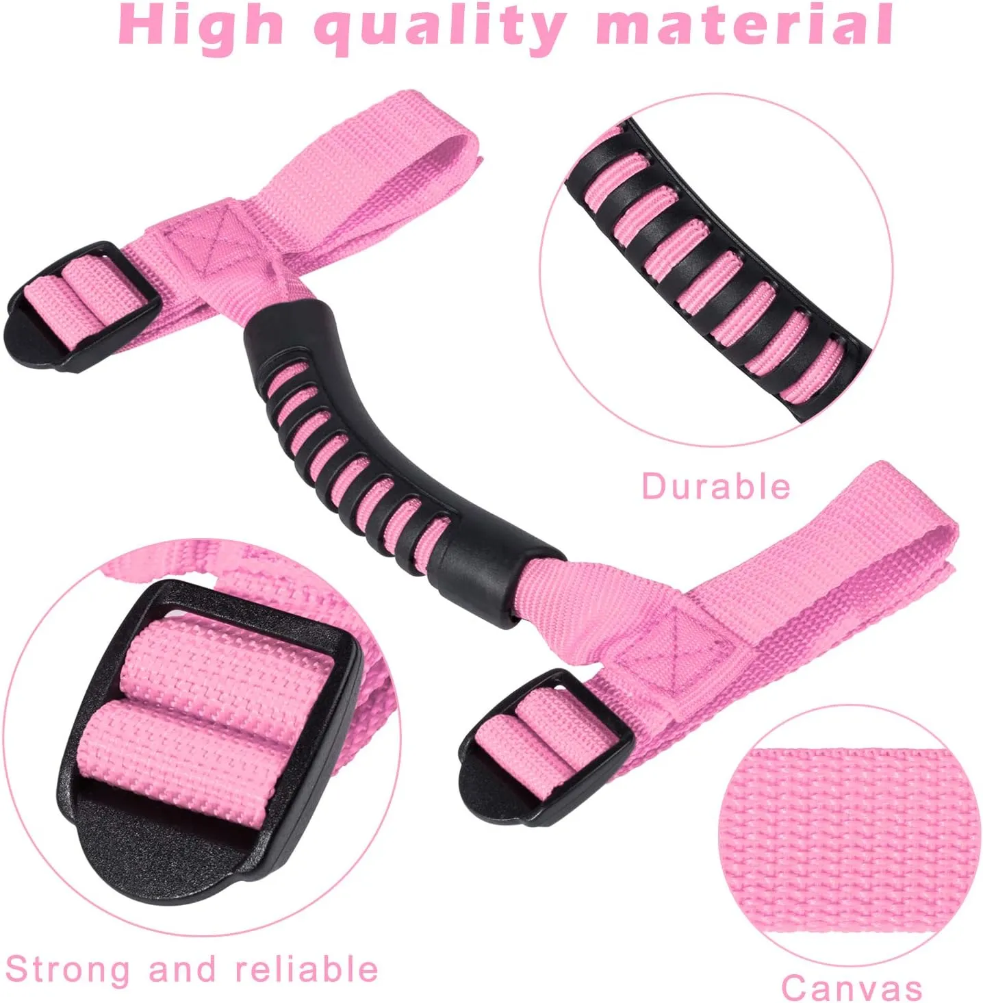 4 x Roll Bar Grab Handles Grip Handle for Jeep Wrangler YJ TJ JK JKU JL JLU Sports Sahara Freedom Rubicon X & Unlimited 1955-2024 2025(Pink)