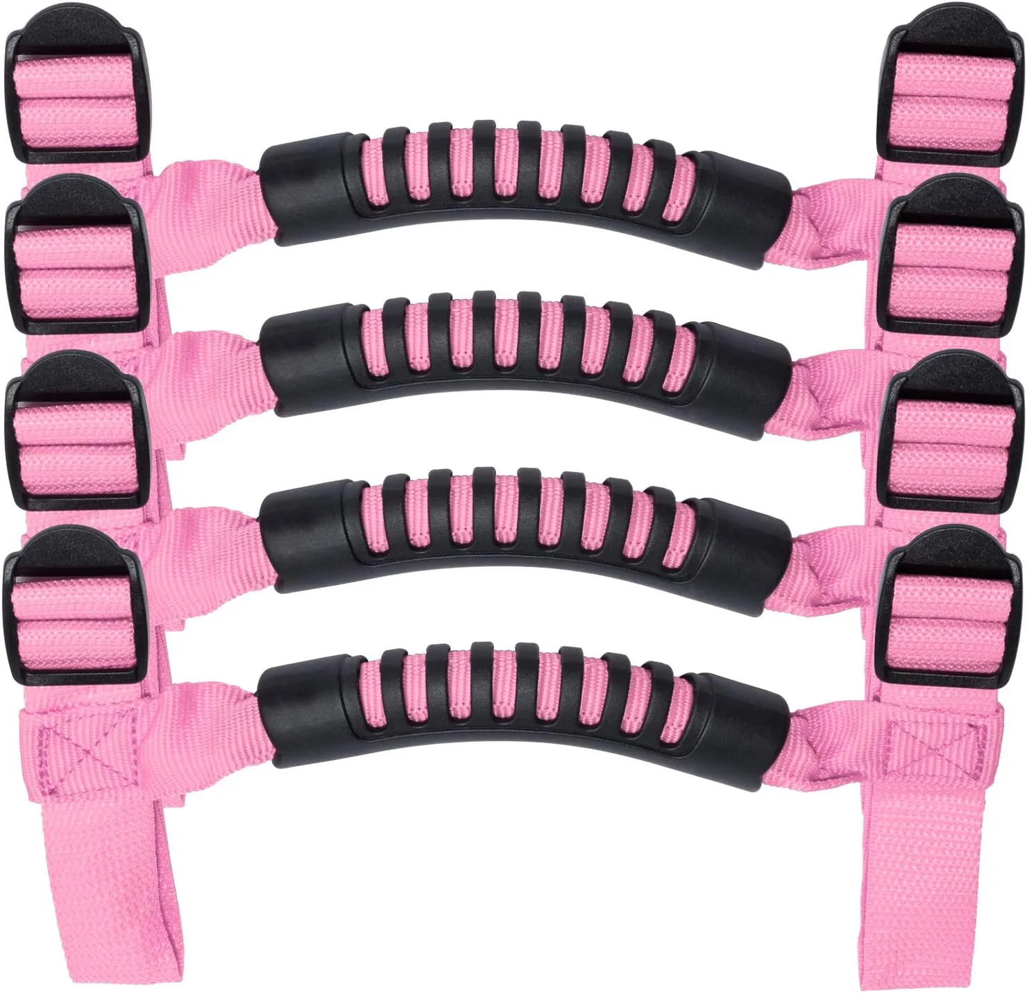 4 x Roll Bar Grab Handles Grip Handle for Jeep Wrangler YJ TJ JK JKU JL JLU Sports Sahara Freedom Rubicon X & Unlimited 1955-2024 2025(Pink)