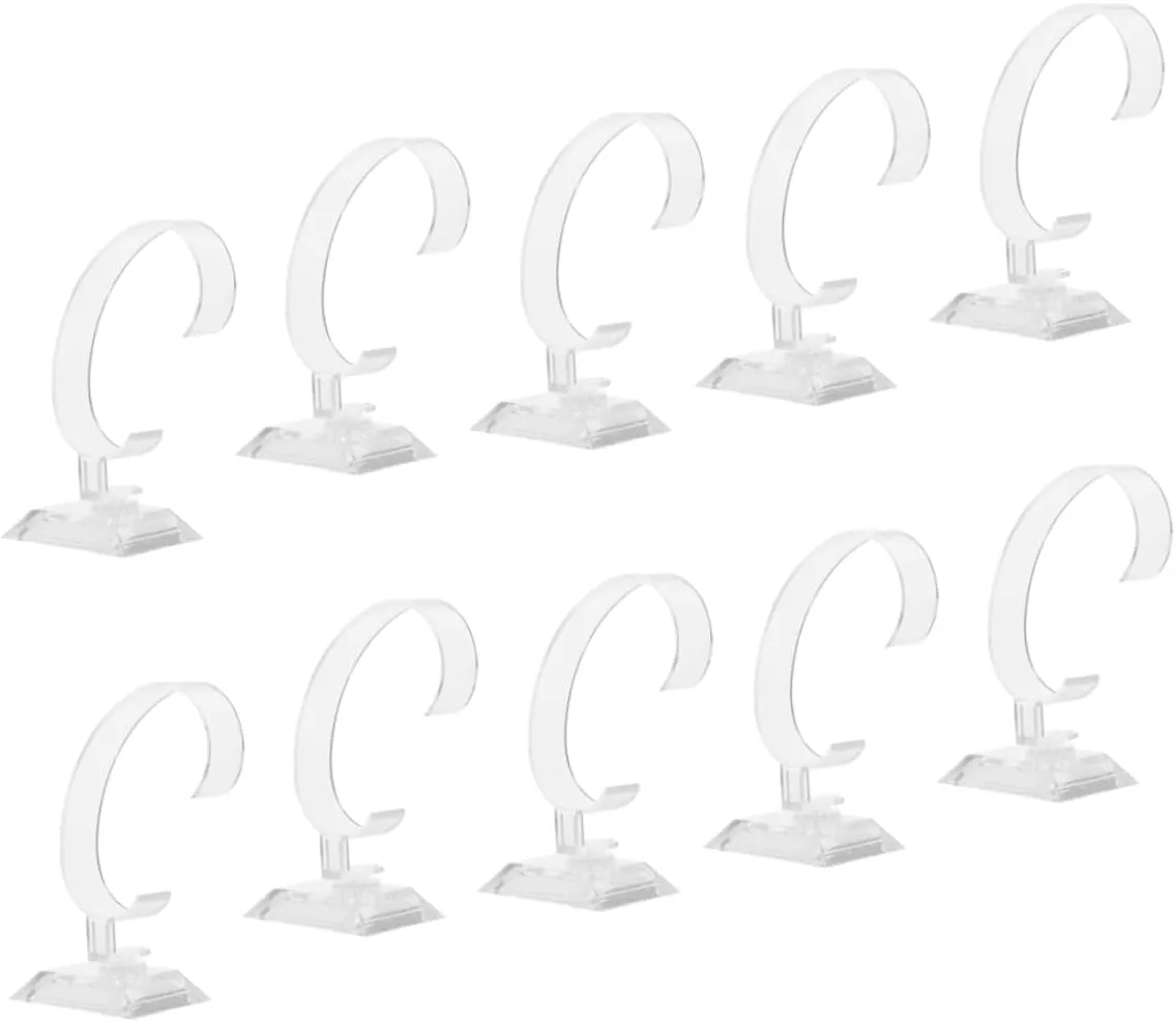 40 Pcs Watch Display Stand Single Watch Holder Poker Chips Desk Top Organizer Shelf Table Top Display Stand Desktop Stand Watch Stand Shelves Plastic Showcase Jewelry Man/491 (Color : As Shown, Size