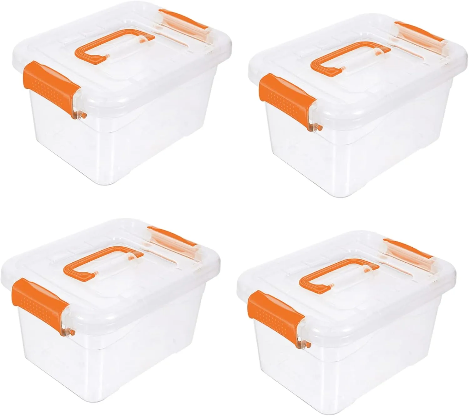 4pcs Box Portable Storage Box Clear Stand Clear Handbags Small Plastic Bins 16 Quart Storage Containers with Lids Toy Containers with Lids Storage Containers for Organizing Make up