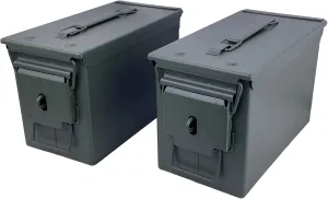 50 Cal Metal Ammo Can with Integrated Lock – Secure Ammo Storage Box for Hunting, Outdoor Survival & Gear Storage – Durable, Waterproof Ammunition Box for Safe Storage of Ammunition & Tactical Gear
