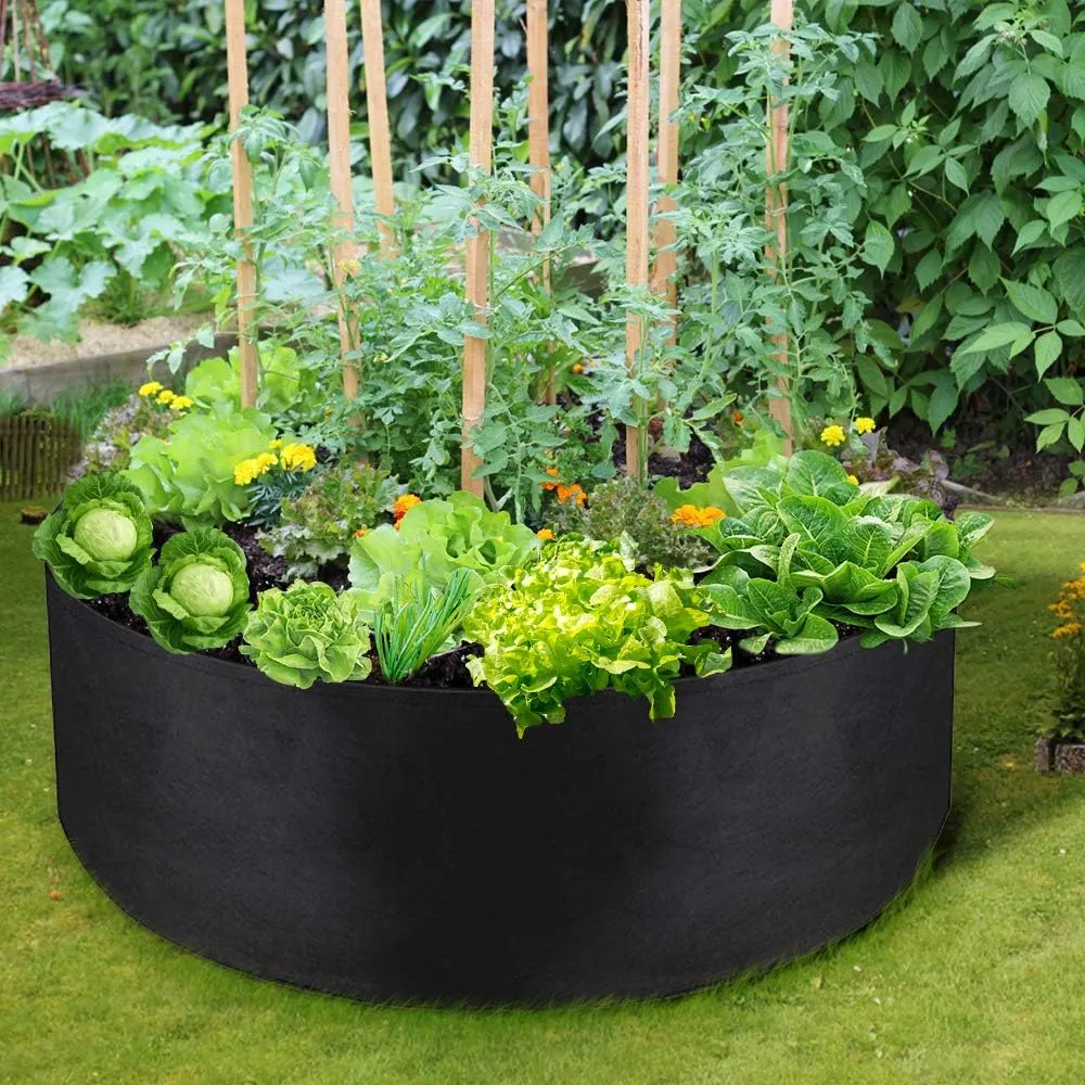 50 Gallon Large Grow Bag, Heavy Duty Fabric Round Raised Garden Bed Planter Pots for Planting Herb Flower Vegetable Potato Plants (36" D x 12" H, Black)
