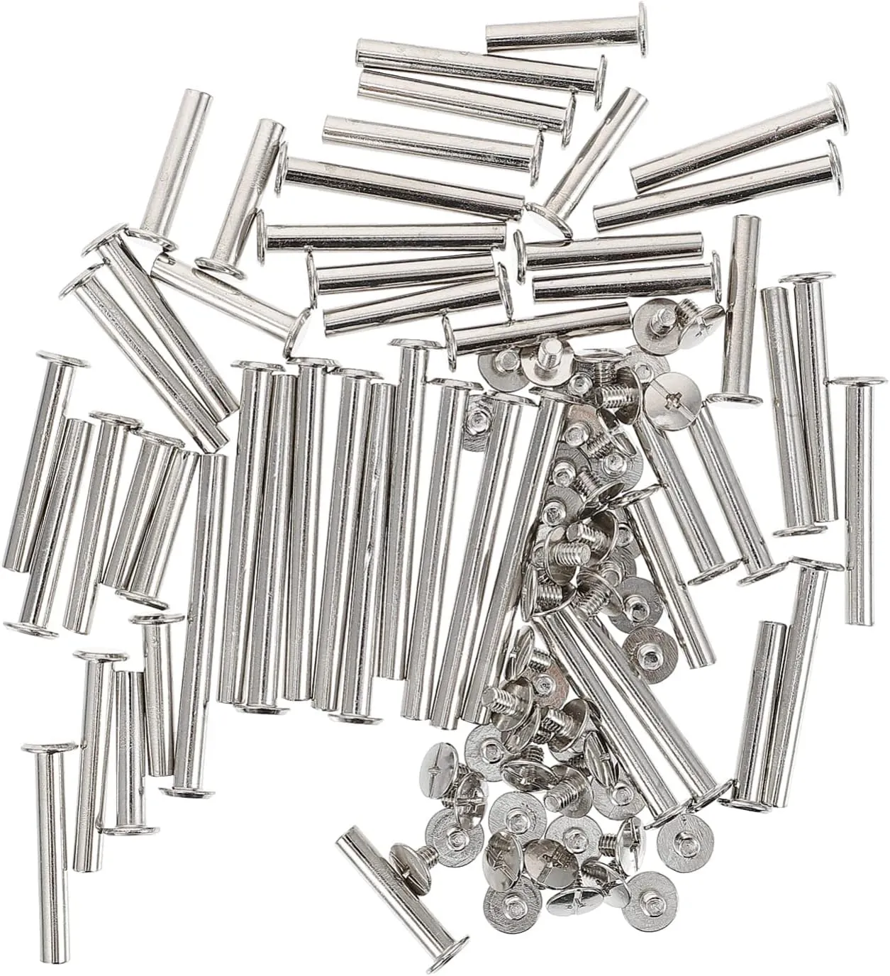 50Sets Plated Scrapbook Binding Screws Assortment for Leather Craft Includes for Photo Albums and Journals