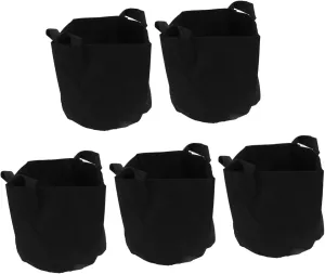 5pcs Felt Planting Bags Plant Bag Outdoor Pots for Plants Round Garden for Flower Grow Growing Nursery Pots Felt Pouch