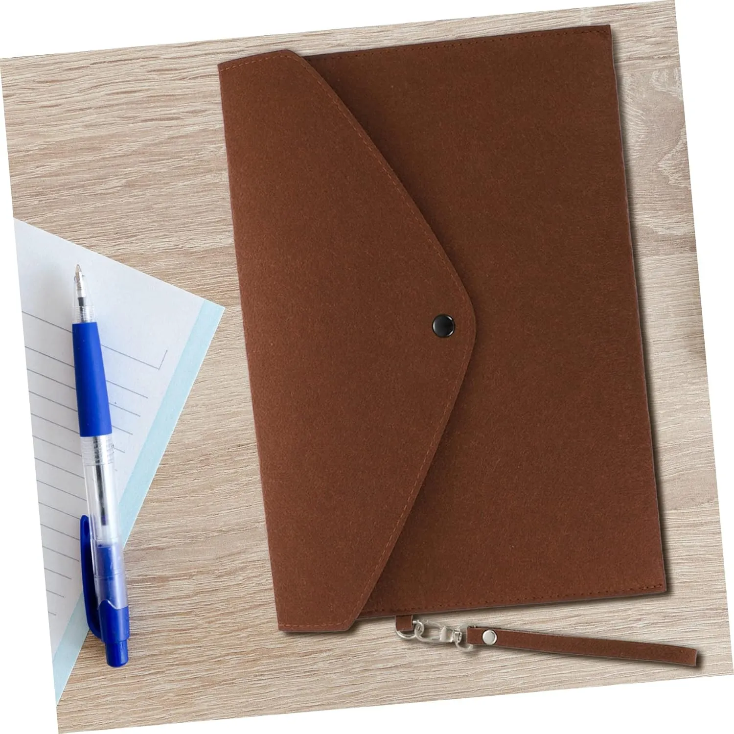 5pcs School Pocket Folders Felt Lined A4 File Storage Travel Business Bag