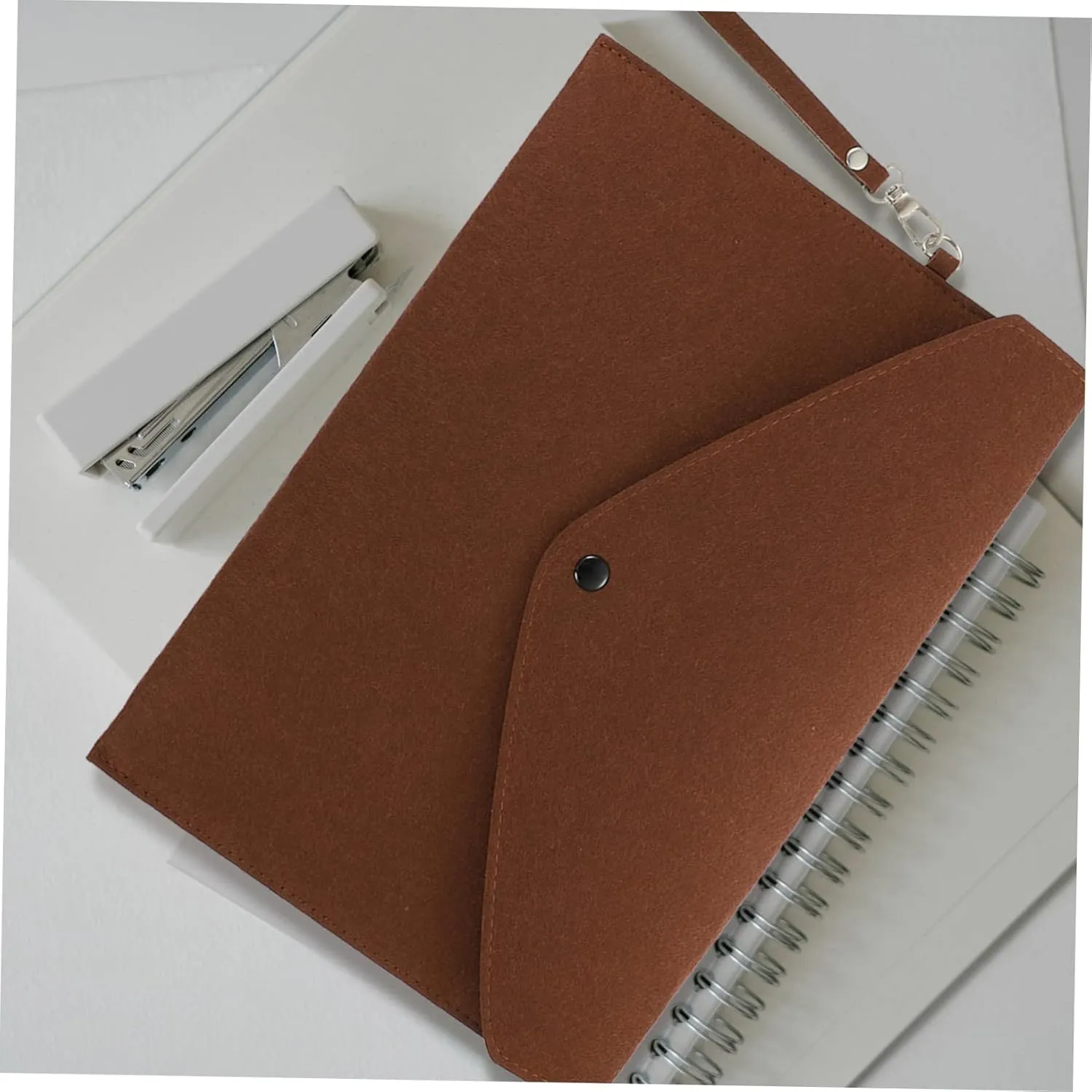 5pcs School Pocket Folders Felt Lined A4 File Storage Travel Business Bag