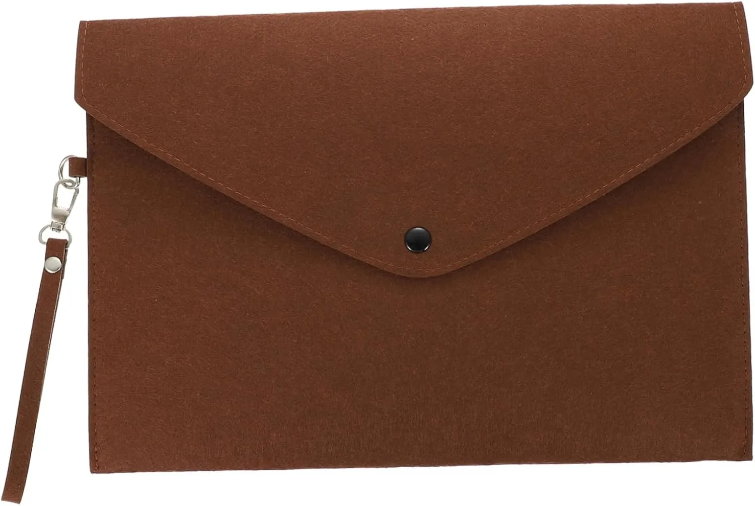 5pcs School Pocket Folders Felt Lined A4 File Storage Travel Business Bag