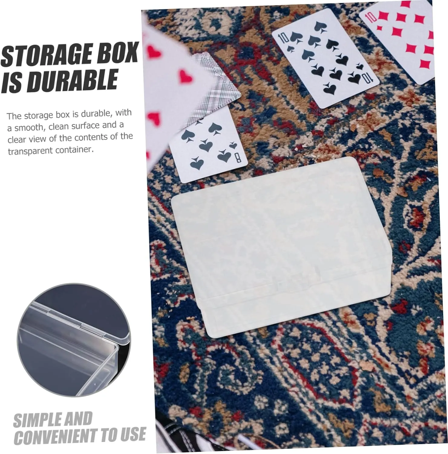 5sets Cute Card Organizer Box Poker Box for Cards Plastic Case Smooth Edges Easy to Carry 3pcs*5