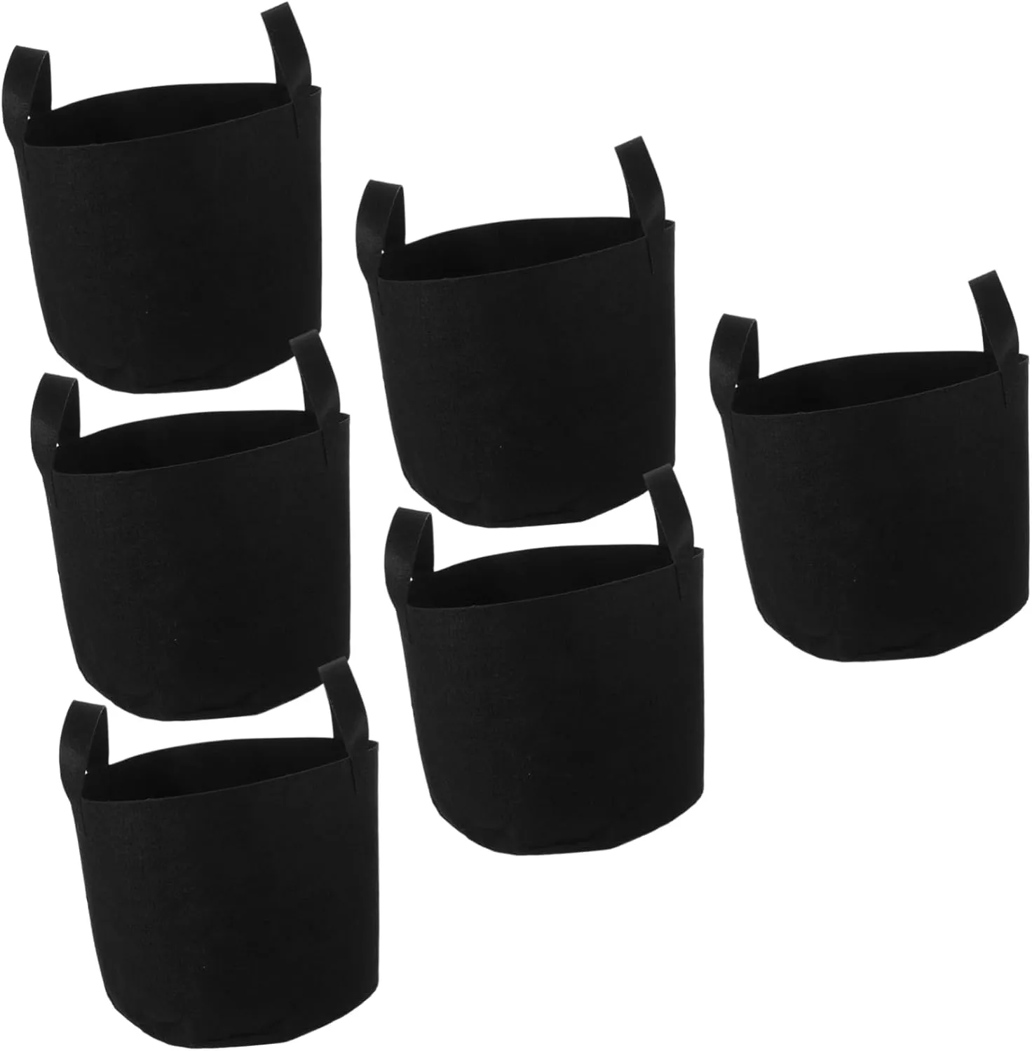 6 Pcs Felt Planting Bags 25x20cm Garden Grow Bags Reusable Washable for